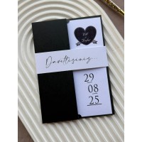 Siyah Kuşaklı Nişan, Nikah, Kına, Düğün Davetiyesi