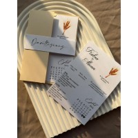 Krem Kuşaklı Nişan, Nikah, Kına, Düğün Davetiyesi