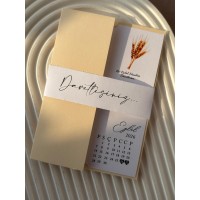 Krem Kuşaklı Nişan, Nikah, Kına, Düğün Davetiyesi