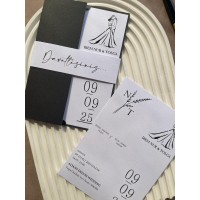 Siyah Kuşaklı Nişan, Nikah, Kına, Düğün Davetiyesi